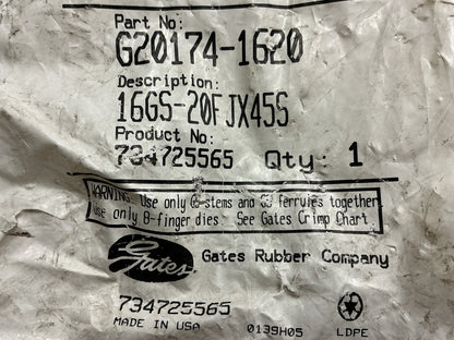 Gates G20174-1620 45° Tube Female JIC 37° Flare Swivel Hydraulic Fitting, 1''
