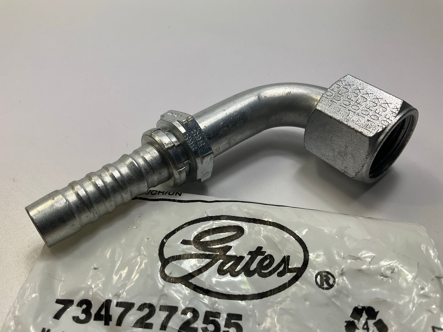 Gates G20179-0810 90° Tube Female JIC 37° Flare Swivel Hydraulic Fitting, 1/2''