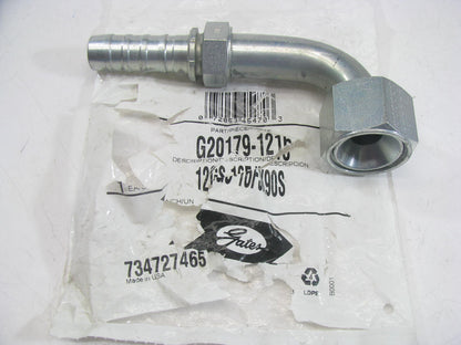 Gates G20179-1216 Hydraulic Fitting 90 Deg Fem 37 GS G-20 3/4'' Hose 1-5/16''-12
