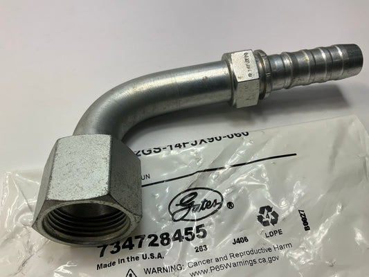 Gates G20180-1214 90° Tube Female JIC 37° Flare Swivel Hydraulic Fitting, 3/4''