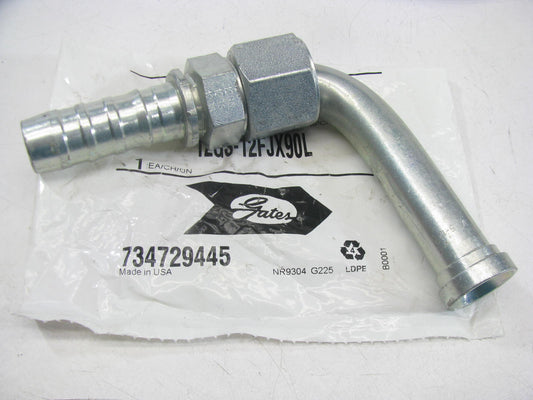 Gates G20181-1212 Hydraulic Fitting 90 Bent Tube Fem 37 Deg GS G-20 3/4'' Hose