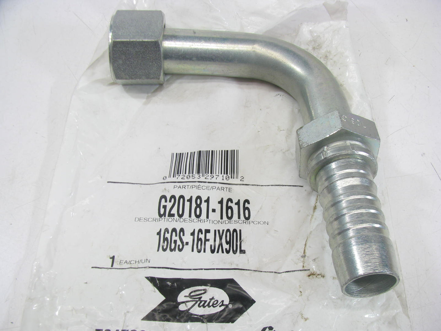 Gates G20181-1616 Hydraulic Fitting 90 Degree Bent Tube Fem 37 Deg G-20 1'' Hose