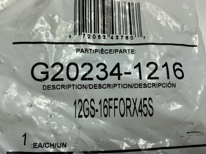 Gates G20234-1216 Female Flat-Face O-Ring Swivel 45° Tube Hydraulic Fitting, 3/4