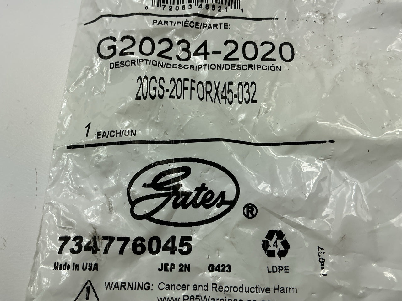 Gates G20234-2020 45° Female Flat-Face O-Ring Swivel Hydraulic Fitting, 1-1/4''