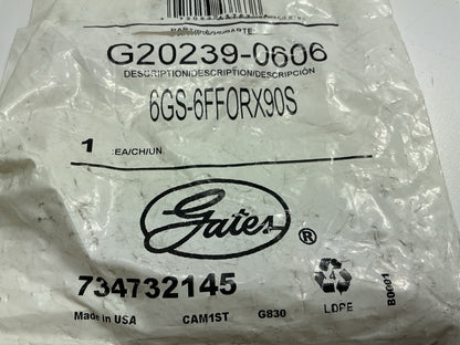 Gates G20239-0606 Hose Fitting Female Flat-Face O-Ring Swivel, 90° Angle 3/8'' ID