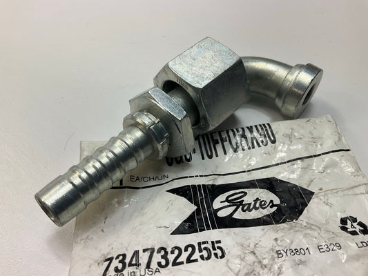 Hydraulic Hose Fitting Female Flat-Face O-Ring Swivel, 90° Angle 1/2'' ID