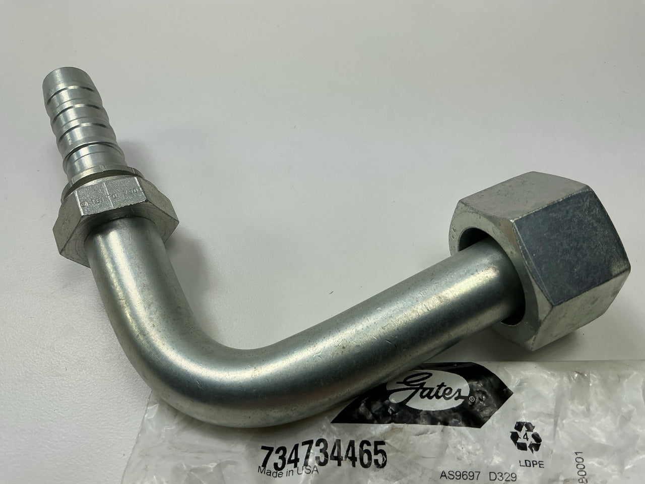 Gates G20241-1216 90° Tube Female Flat-Face O-Ring Swivel Hydraulic Fitting, 3/4