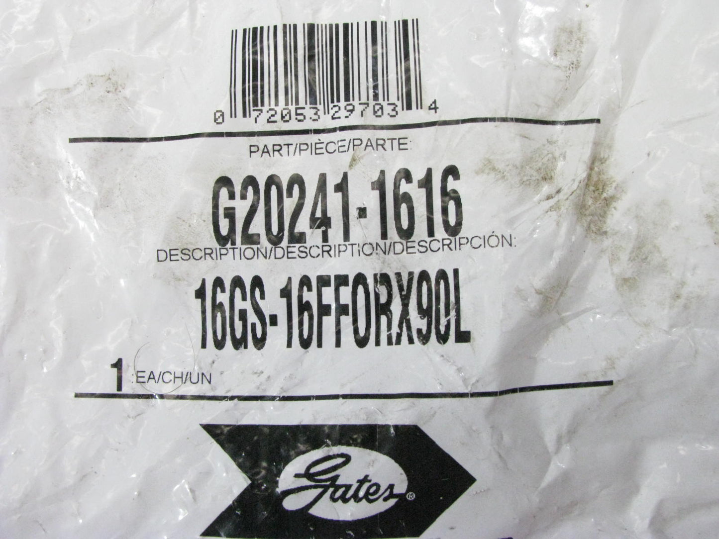 Gates G20241-1616 Hydraulic 90 Bent Tube Female Flat Face GS G20 Fitting 1'' Hose