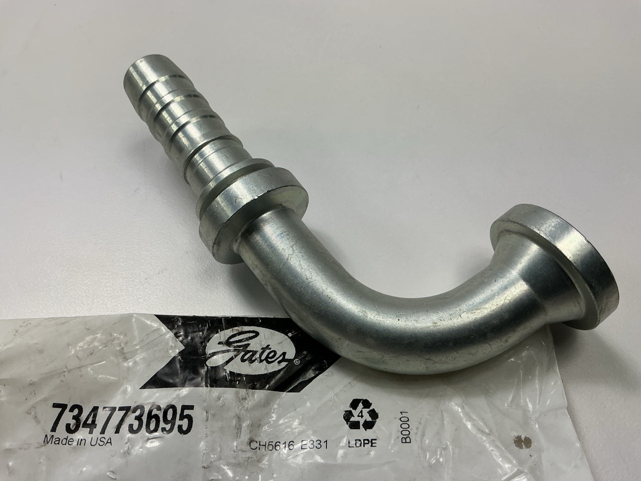 Gates G20315-1210 90° Tube Code 61 Komatsu O-Ring Flange Hydraulic Fitting, 3/4''