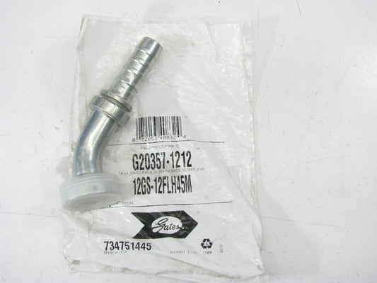 Gates G20357-1212 Hydraulic Fitting 45 Bent Tube Code 62 GS G-20 3/4'' Hose