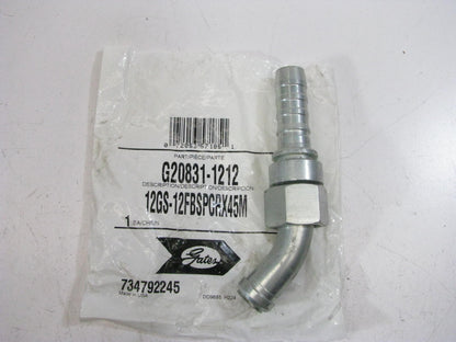 Gates G20831-1212 Hydraulic Fitting Female BSPP 45 Degree G-20 3/4 Hose 3/4''-14