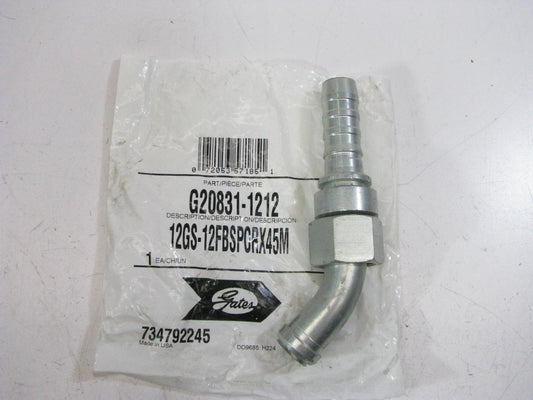 Gates G20831-1212 Hydraulic Fitting Female BSPP 45 Degree G-20 3/4 Hose 3/4''-14