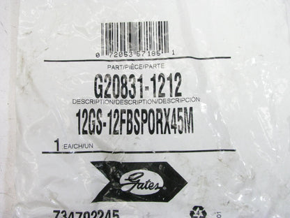 Gates G20831-1212 Hydraulic Fitting Female BSPP 45 Degree G-20 3/4 Hose 3/4''-14