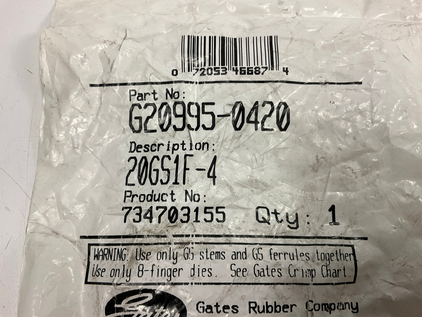 GATES G20995-0420 Hydraulic Fitting GS Ferrule 1-1/4'' X 2.67'' For 4-Spiral Hose