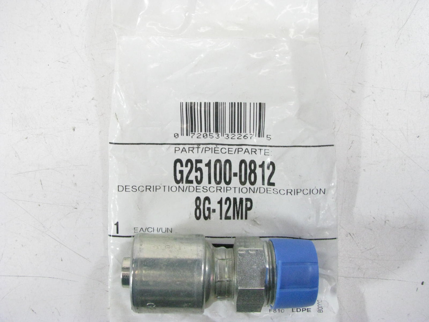 Gates G25100-0812 MegaCrimp 1/2'' X 2.95'' Male Pipe NPTF 30° Cone Seat Coupling