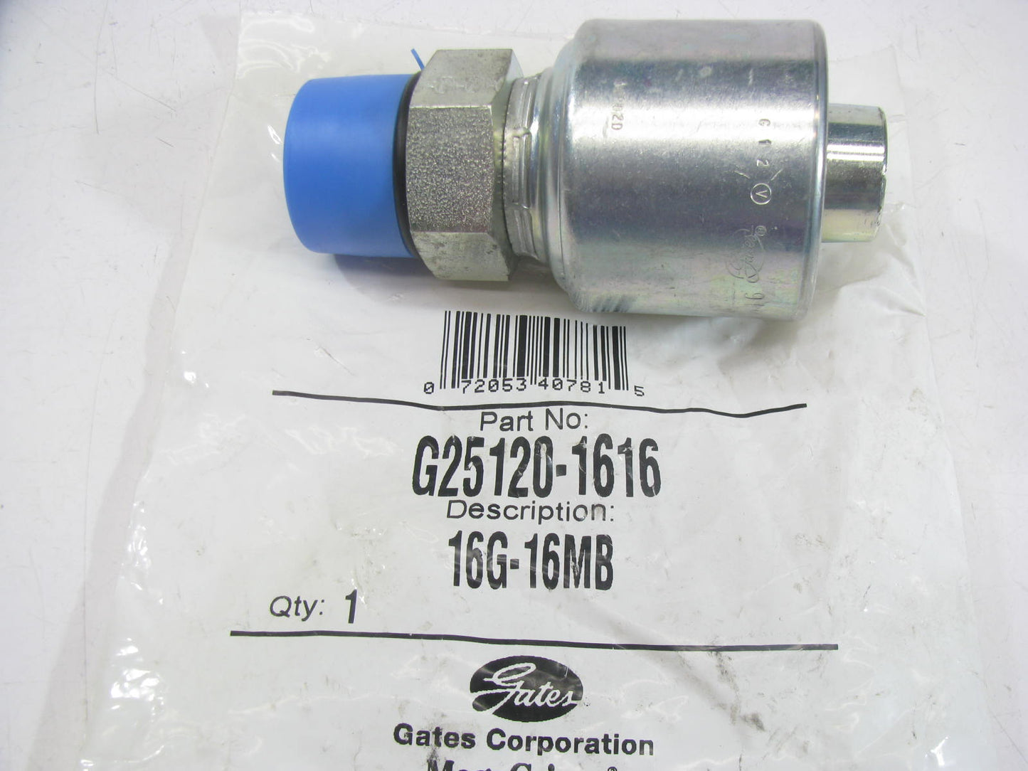 Gates G25120-1616 Hydraulic Fitting Male O-Ring Boss G-25 1'' Hose 1-5/16''-12