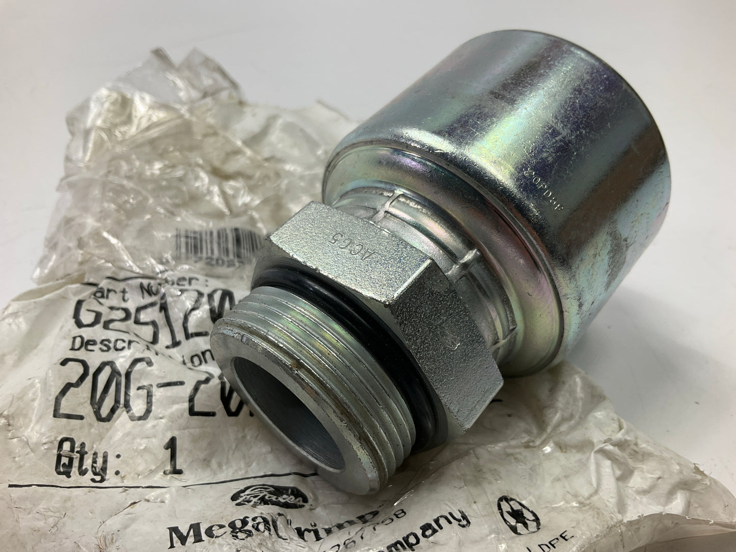 Gates G25120-2020 Male O-Ring Boss Hydraulic Fitting, 1-1/4'' Hose - 20G-20MB