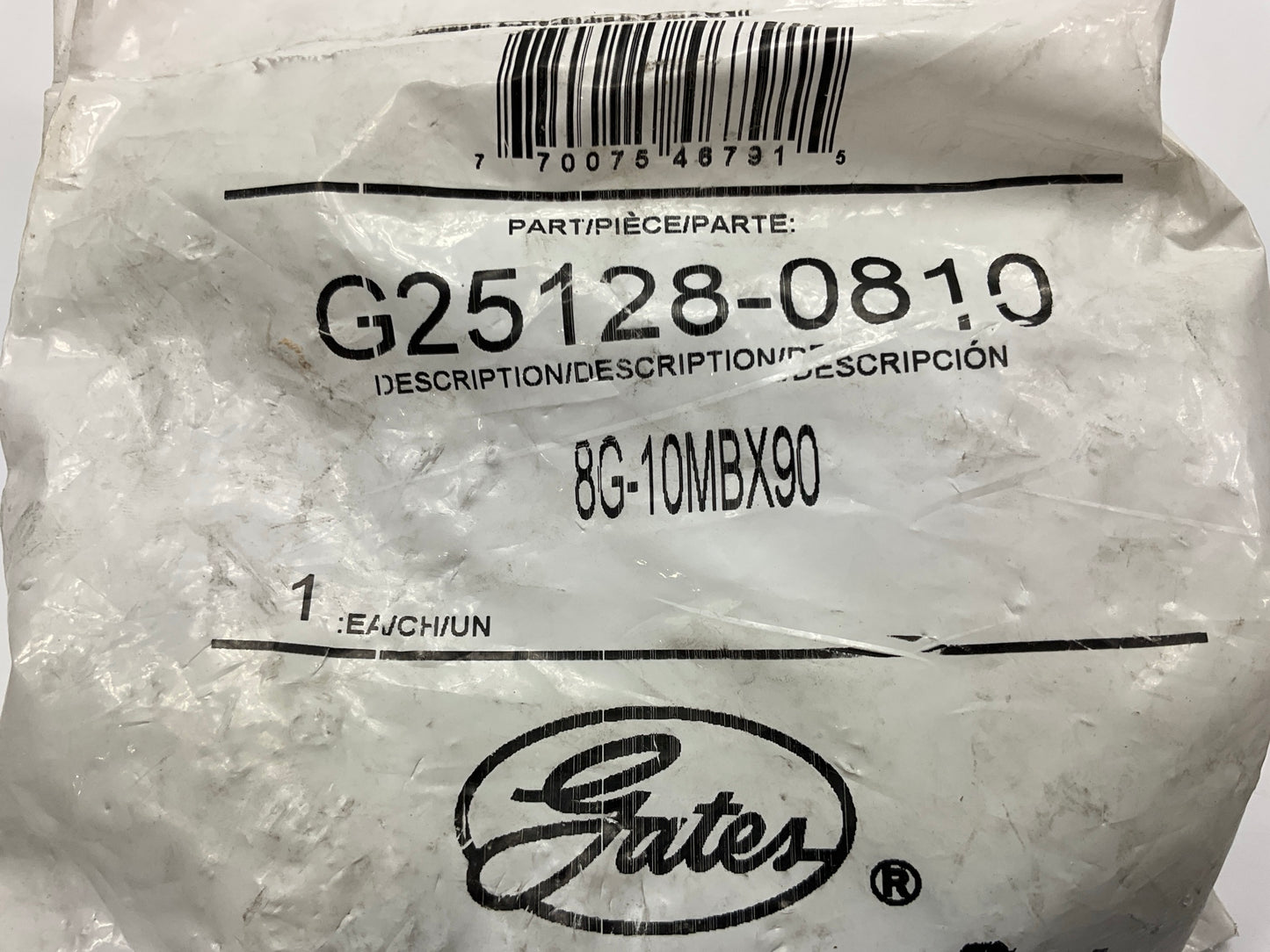 Gates G25128-0810 90° Tube Male O-Ring Boss Swivel Hydraulic Fitting, 1/2''