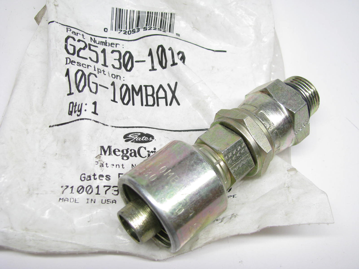 Gates G25130-1010 Hydraulic Fitting Male O-Ring Boss Adapterless Swivel