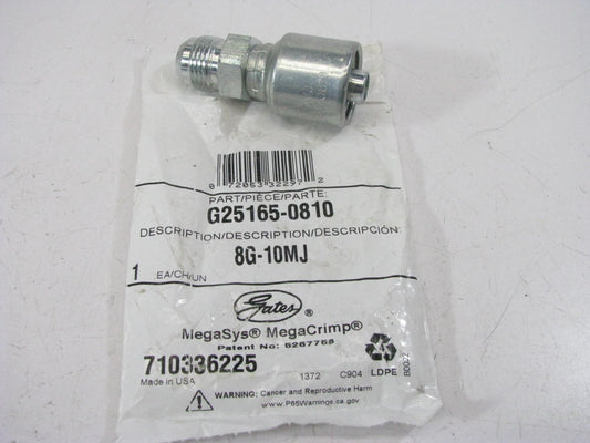 Gates G25165-0810 Hydraulic Fitting Male JIC 37 Flare Megacrimp G25 1/2'' Hose