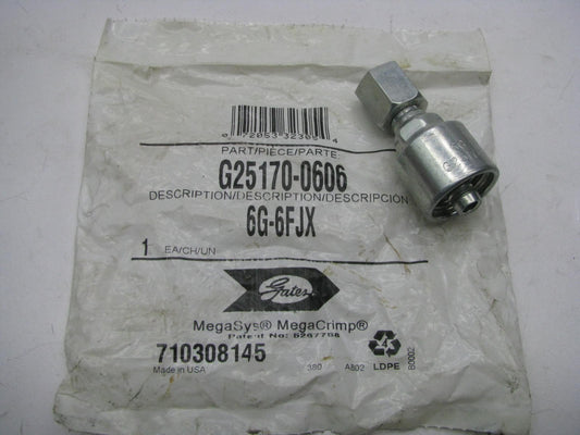 Gates G25170-0606 Female JIC 37 Deg Flare Swivel Megacrimp G25 Hydraulic Fitting