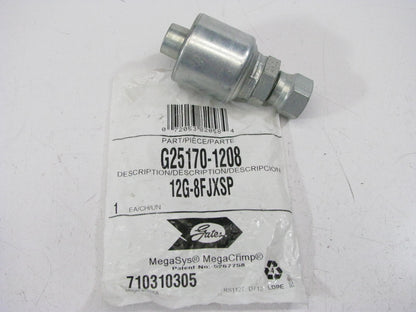 Gates G25170-1208 Hydraulic Fitting Straight Female JIC 37 Flare Swivel 3/4 Hose