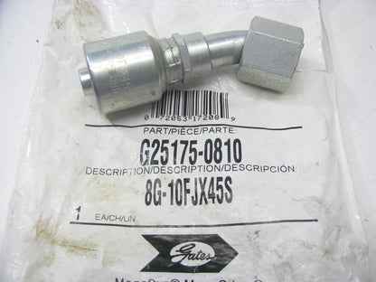 Gates G25175-0810 Hydraulic Fitting 45 Female JIC 37 Flare 1/2'' Hose 7/8''-14