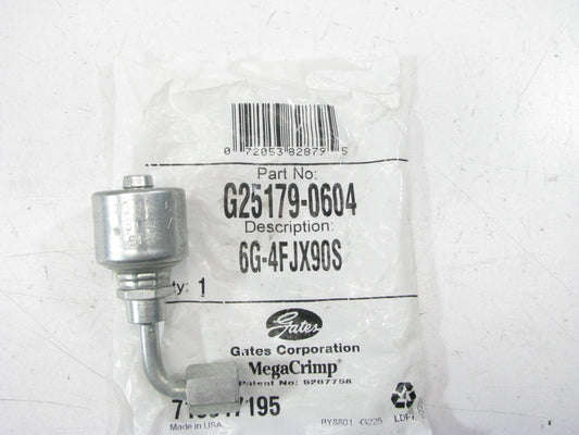Gates G25179-0604 Hydraulic Fitting 90 Bent Tube Female JIC 37 Flare 3/4'' Hose