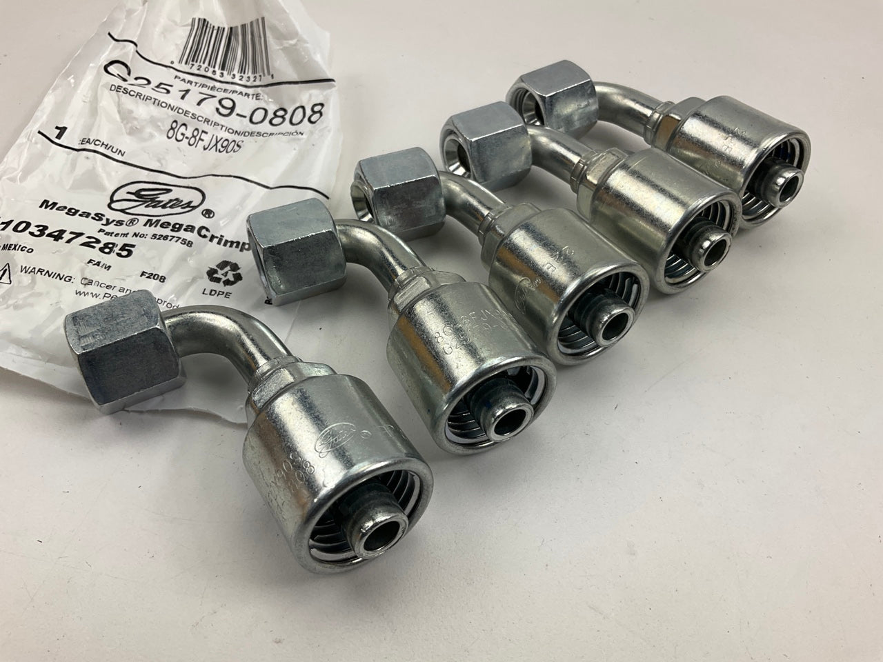5 Gates G25179-0808 90 Degree Bent Tube Female JIC 37 Deg Flare Swivel Fittings