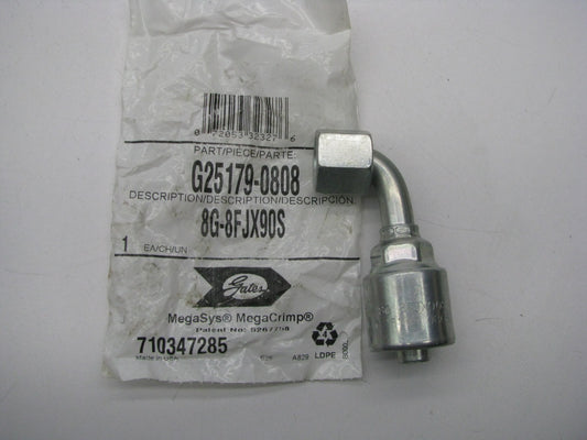 Gates G25179-0808 90 Degree Bent Tube Female JIC 37 Deg Flare Swivel Megacrimp