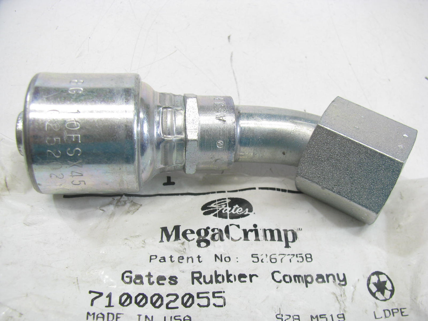 Gates G25202-0810 Hydraulic Fitting 45 Bent Tube Female SAE 45 Flare 1/2'' Hose