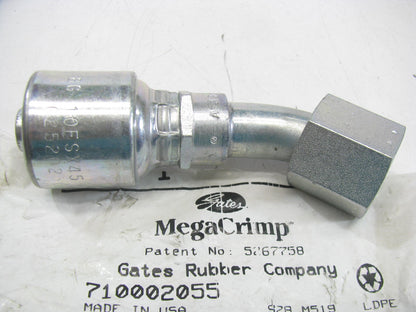 Gates G25202-0810 Hydraulic Fitting 45 Bent Tube Female SAE 45 Flare 1/2'' Hose