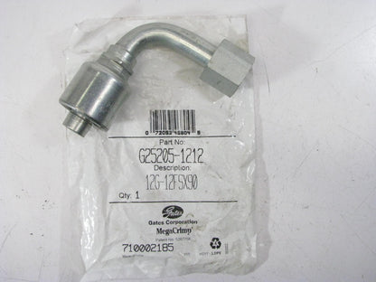 Gates G25205-1212 Hydraulic Fitting 90 Bent Tube Female SAE 45 Flare 3/4'' Hose