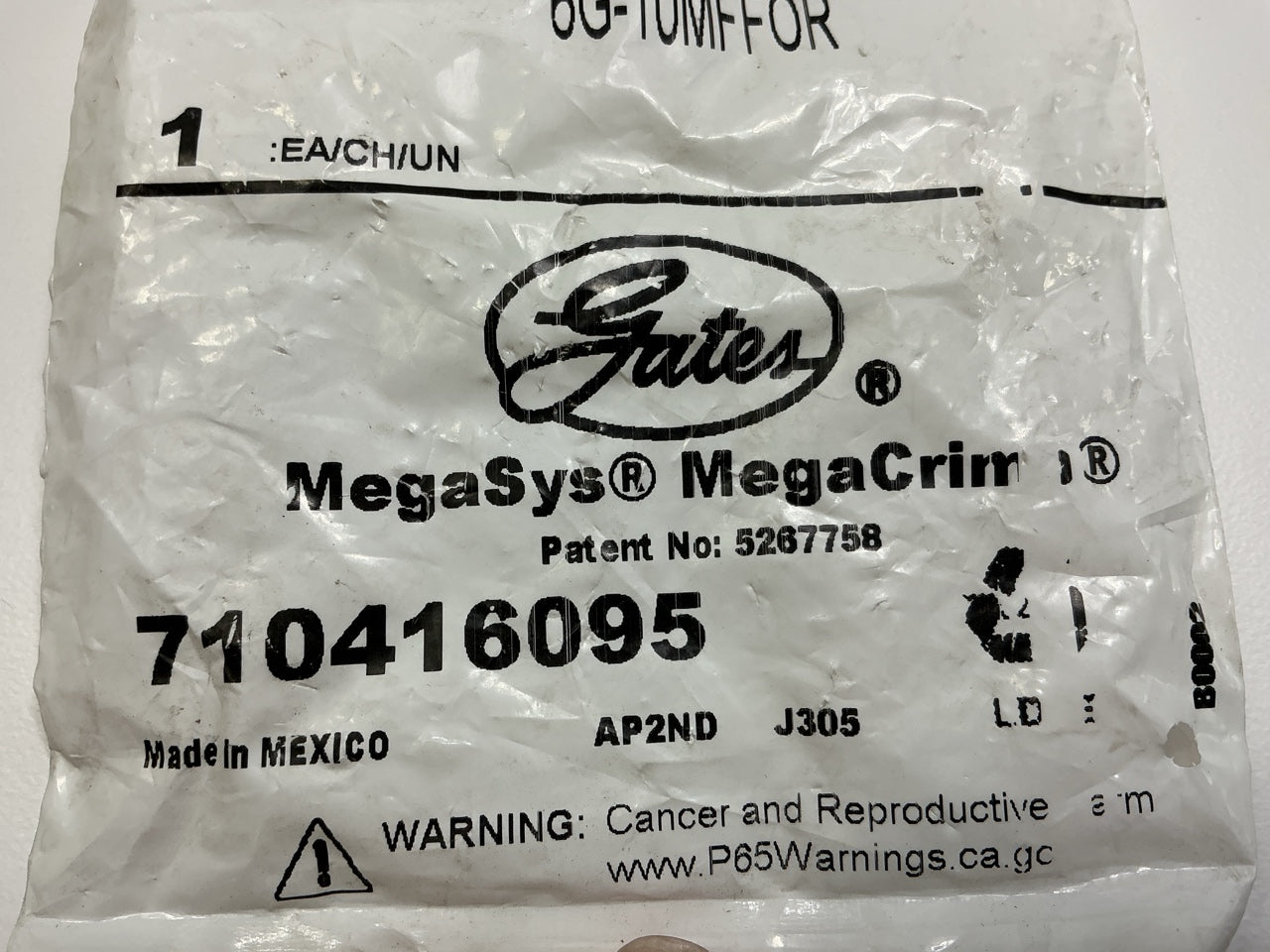 Gates G25225-0610 Male Flat-Face O-Ring Hydraulic Fitting, 3/8'' - 6G-10MFFOR