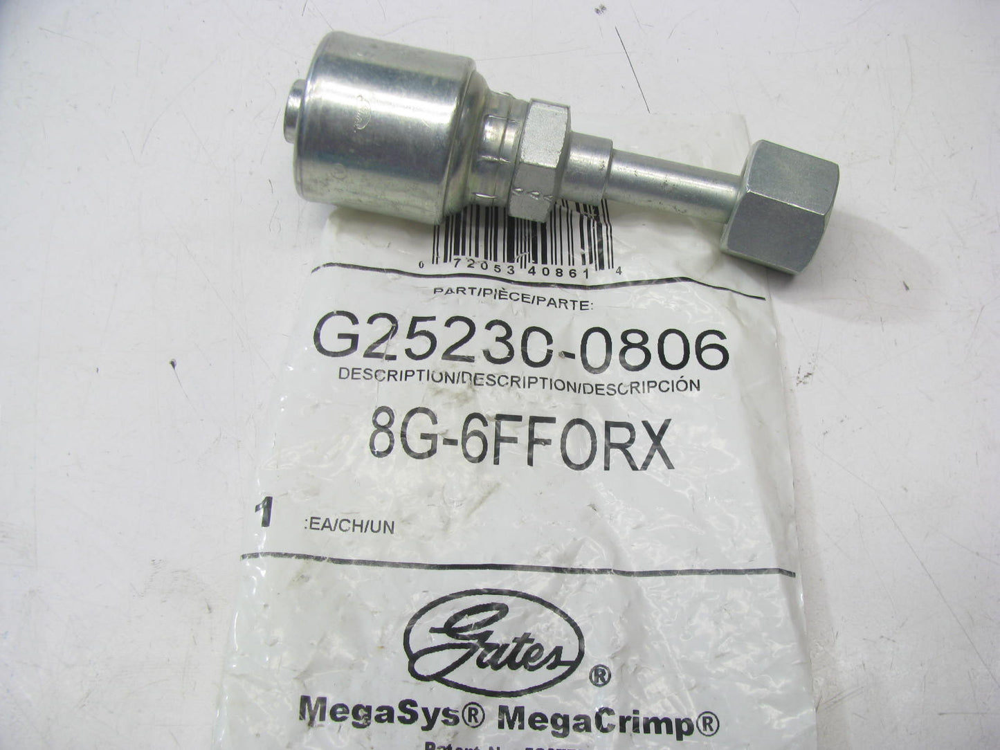Gates G25230-0806 Hydraulic Fitting Straight Female Swivel 1/2'' Hose 11/16''-16