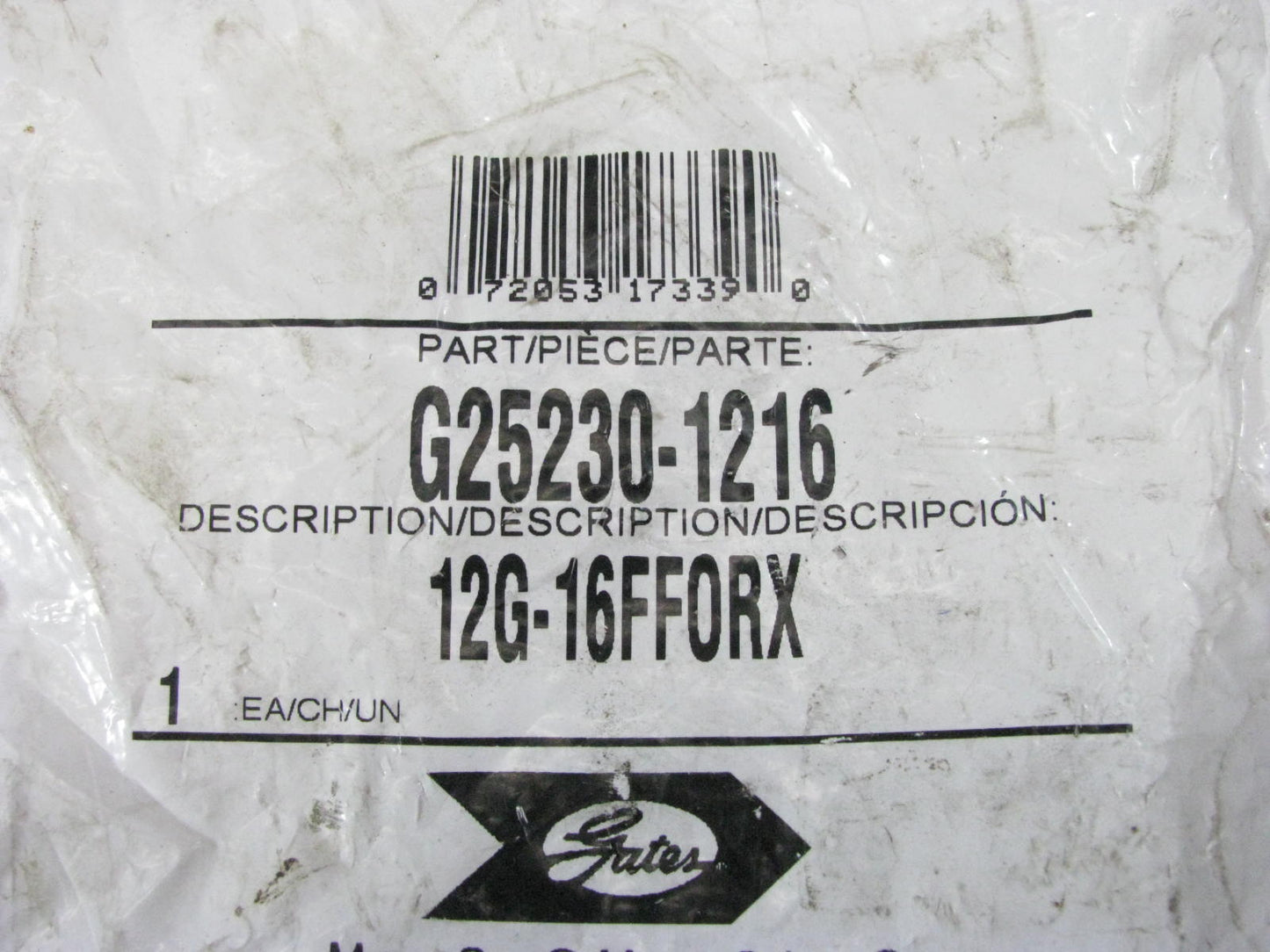 Gates G25230-1216 Hydraulic Fitting Straight Female Swivel 3/4'' Hose 1-7/16''-12