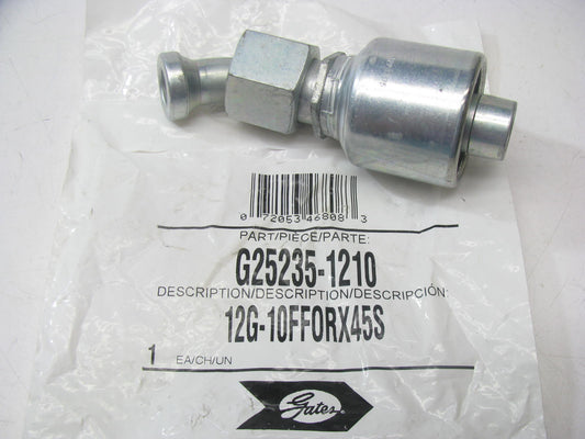 Gates G25235-1210 Hydraulic Fitting 45 Deg Bent Tube Female Swivel G25 3/4'' Hose