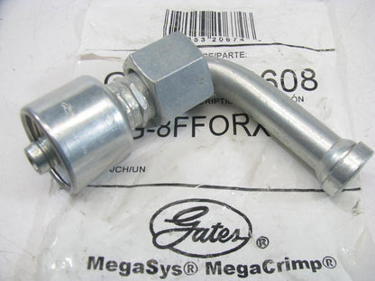 Gates G25241-0608 Hydraulic Fitting 90 Bent Tube Female Flat Swivel 3/8'' Hose