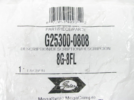 Gates G25300-0808 Hydraulic Fitting Straight Code 61 Megacrimp G25 1/2'' Hose