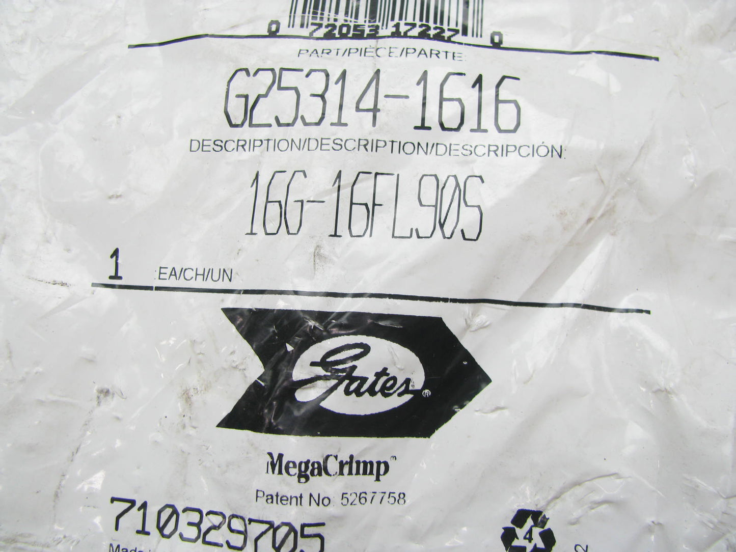 Gates G25314-1616 Elbow MegaCrimp Code 61 O-Ring Flange Fitting 1'' Hose 1-3/4''