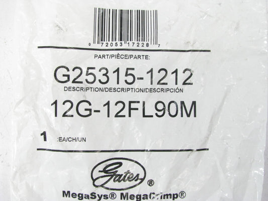 Gates G25315-1212 Hydraulic Fitting 90 Bent Tube Code 61 Megacrimp G25 3/4'' Hose