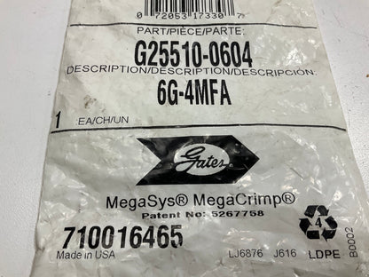 Gates G25510-0604 SAE Male Flareless Hydraulic Fitting, 3/8'' - 6G-4MFA