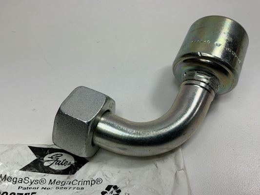 Gates G25655-1222 24° Cone Swivel Hydraulic Hose End W/O-Ring, 90° Angle, 3/4''