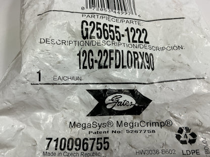Gates G25655-1222 24° Cone Swivel Hydraulic Hose End W/O-Ring, 90° Angle, 3/4''