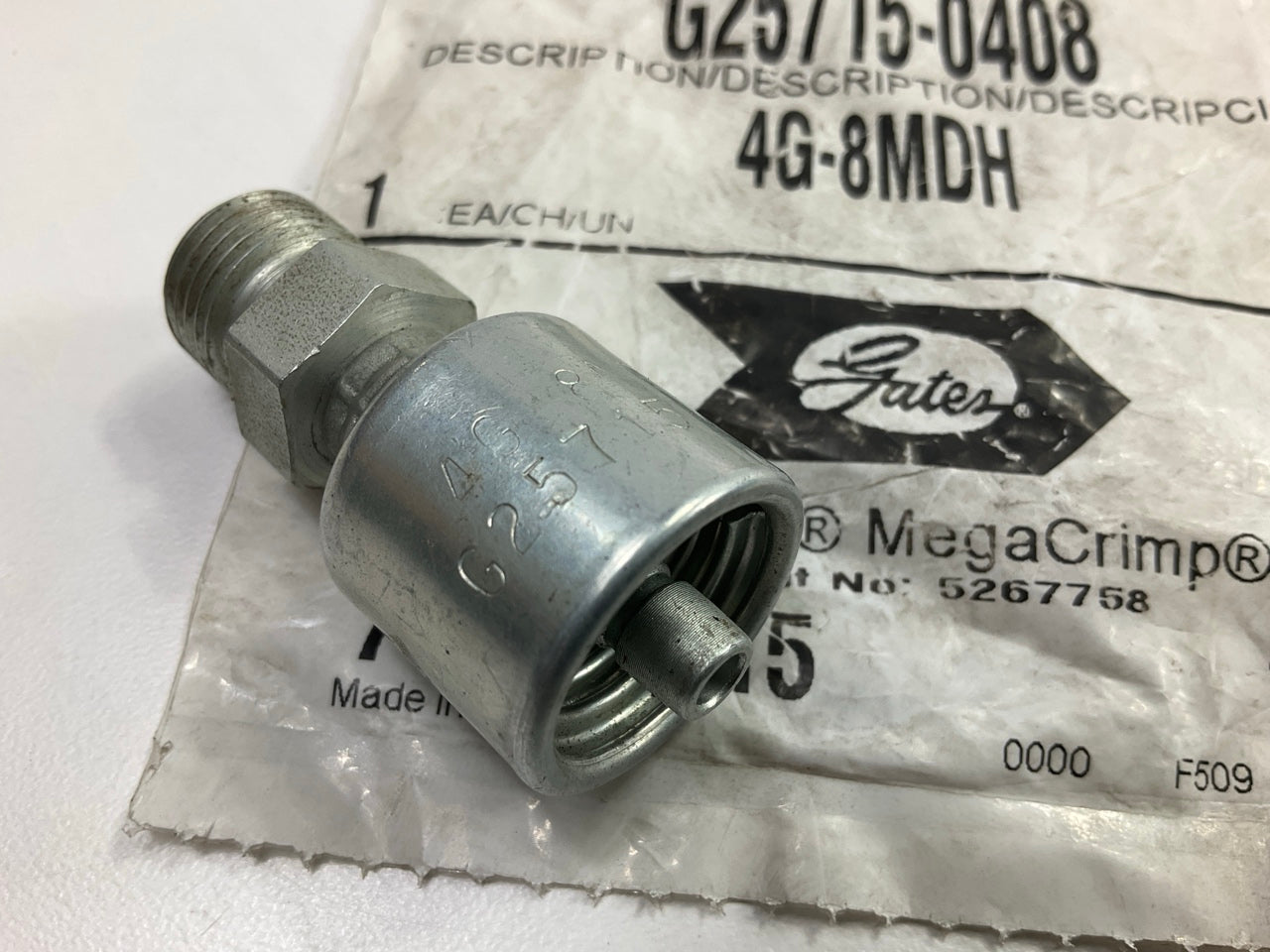 Gates G25715-0408 Male DIN 24° Cone Hydraulic Fitting 1/4'' Hose - 4G-8MDH