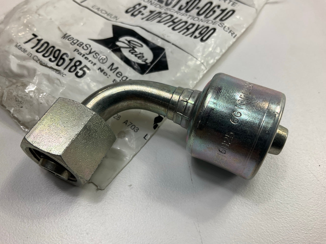 Gates G25730-0610 90° Tube Female DIN 24° Cone Swivel Hydraulic Fitting, 3/8''