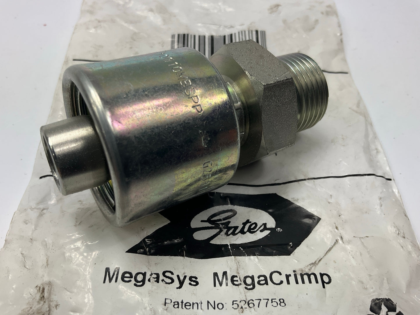 Gates G25810-1010 Male British Standard Pipe Parallel Hydraulic Fitting, 5/8''