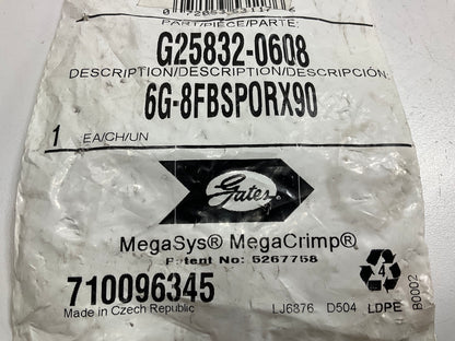 Gates G25832-0608 British Hydraulic Hose Fitting 90 DEGREE Bent Tube (MegaCrimp)
