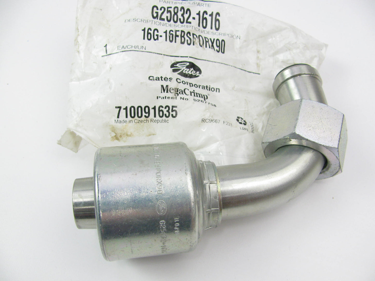 Gates G25832-1616 Hydraulic Fitting 90 Bent Tube Female BSP Swivel 1'' Hose