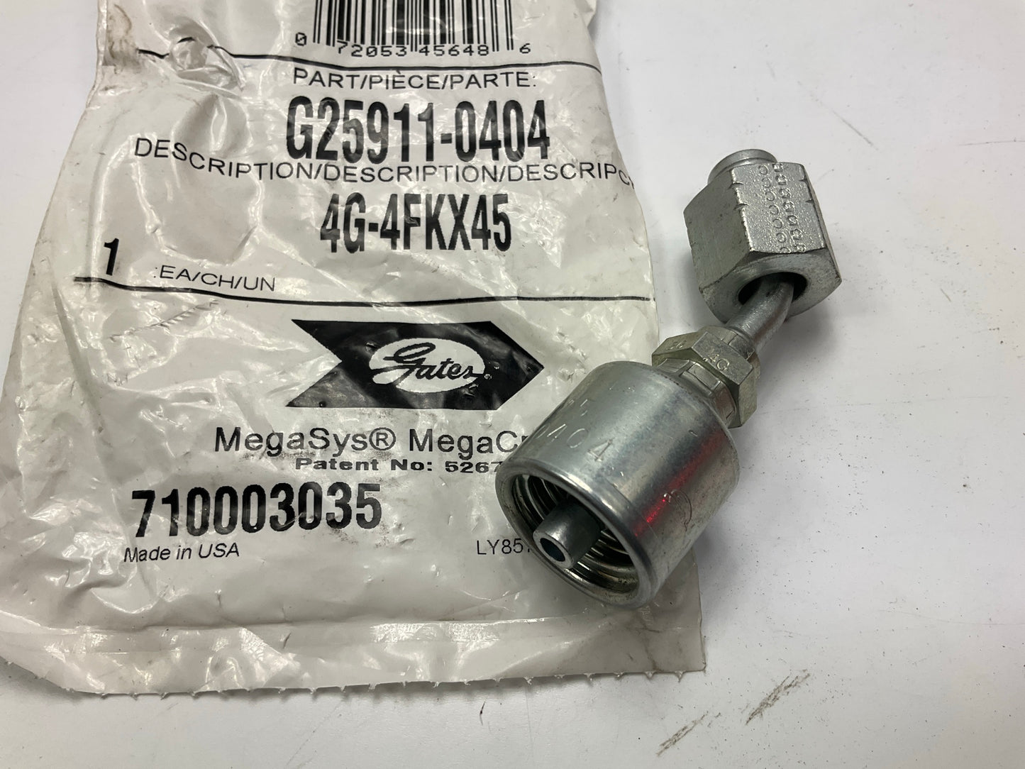 Gates G25911-0404 45° Tube Female Komatsu Japanese Metric Swivel Fitting, 1/4''